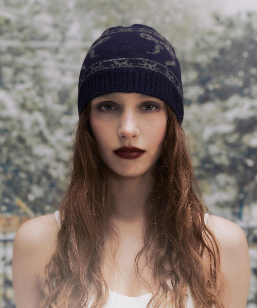 Nasnoing Ribbon Jqd Beanie (Navy)