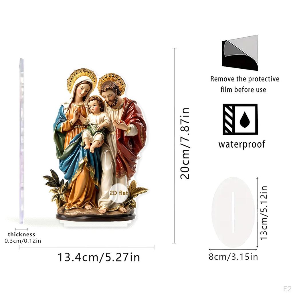 Decoración 2D Sagrada Familia, Arte y Artesanía Acrílica, Coleccionables, Adorno Navideño, Decoración Religiosa para el Hogar