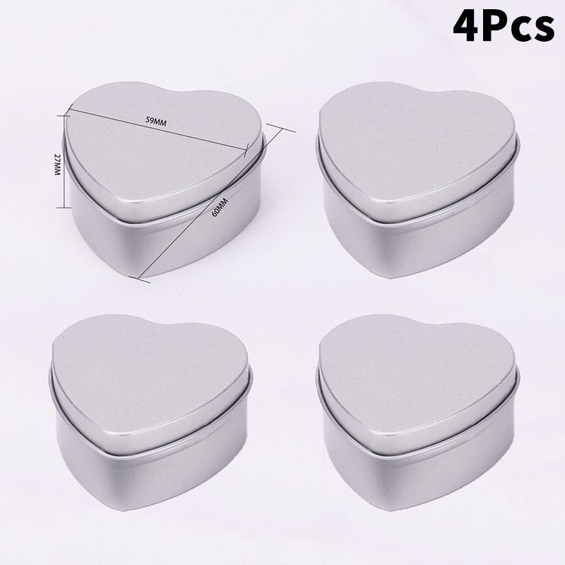 

Heart-Shaped Gift Boxes, Tin Heart-Shaped Empty Jars With Lids, Mini Jewelry Boxes/Spice Boxes A1