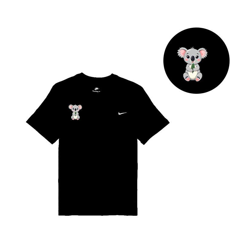 Nike Sportswear Outdoor Breathable Cute Animal Print Embroidered Logo Crew Neck Casual Straight Fit Short Sleeve T-Shirt BV0508-010(TEAM702-BV6)