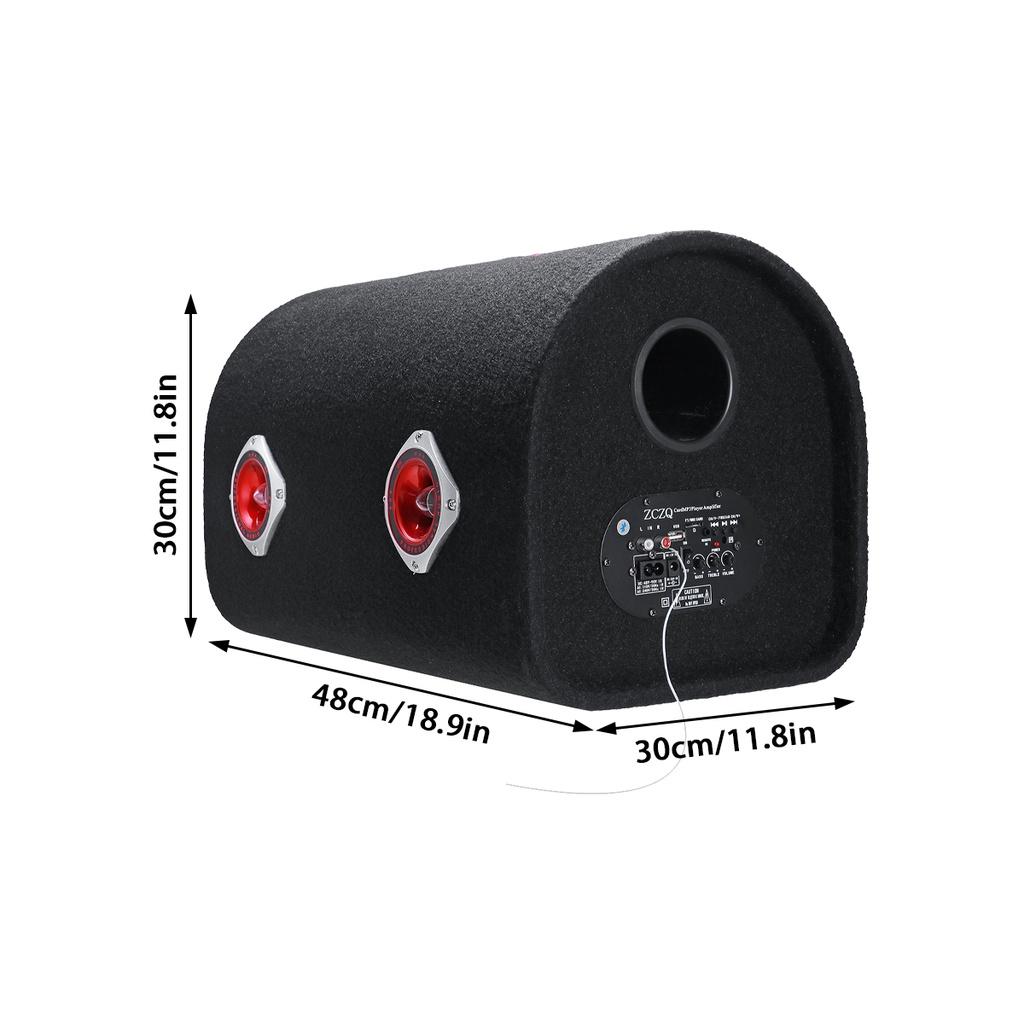 480W 10Inches 12V/24V Car Audio Active Subwoofer Bass Tube LED Bluetooth Speaker Box HiFi Home Car Amplifier Speakers Bass
