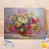 Peinture à l'huile sans cadre, image de fleurs sur peinture murale par numéros