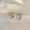Light Luxury Pearl Stud Earrings Celebrity Temperament Flower Earrings Elegant High-end Earrings