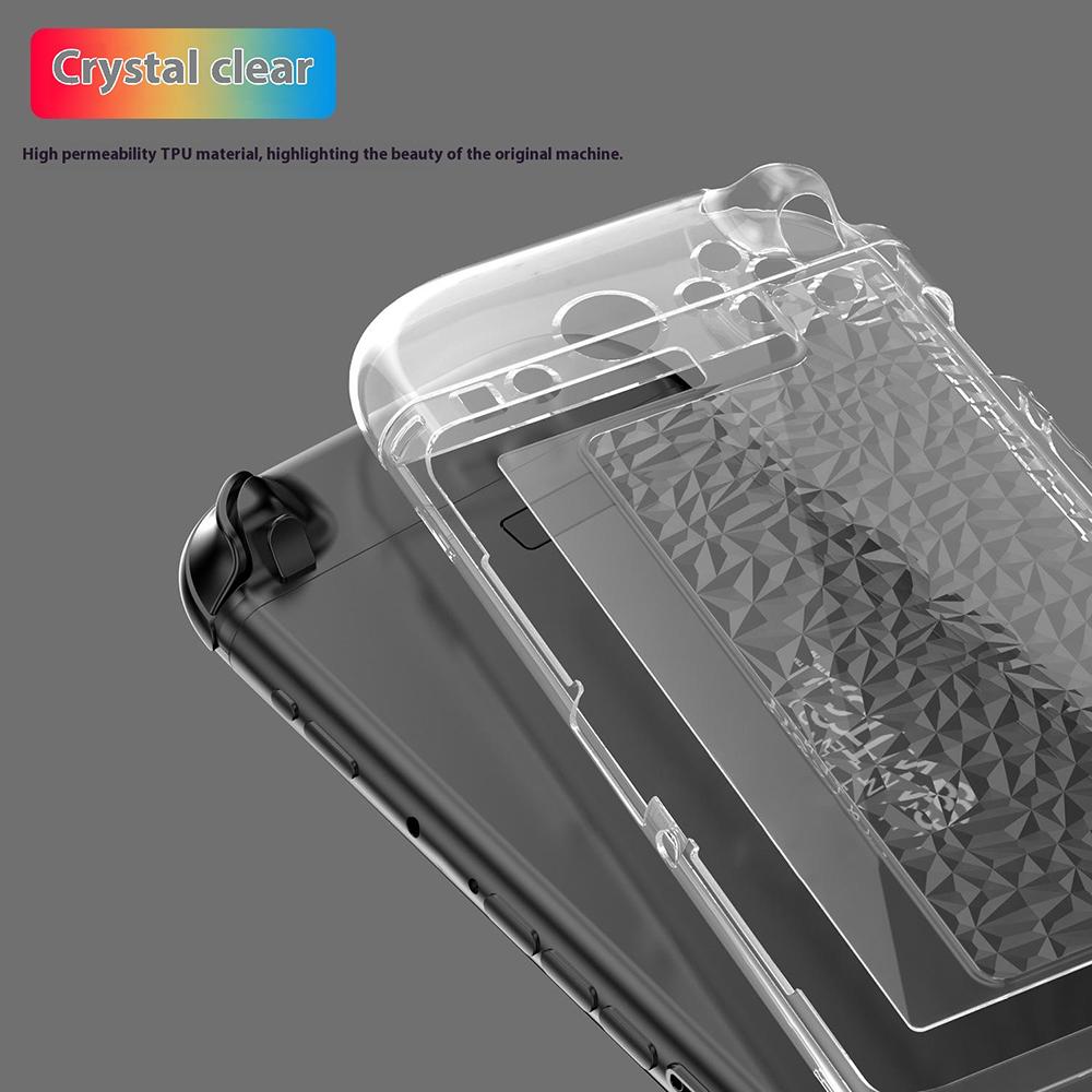 SW2D05 For Nintendo Switch 2 Game Console Case Diamond Texture Transparent TPU + PC Split Protective Cover