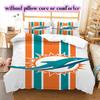 Miami Dolphins Pattern Bedding Quilt Set Quilt Cover Pillowcase Home Decoration Birthday Gift (1 * duvet cover + 2 * pillowcase, without core)