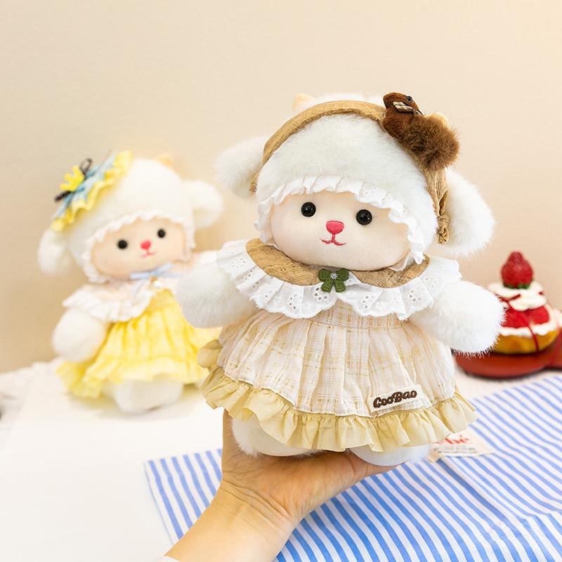 Sheep Plush Doll With Fluffy Rabbit Fur For Home Decor And Gift