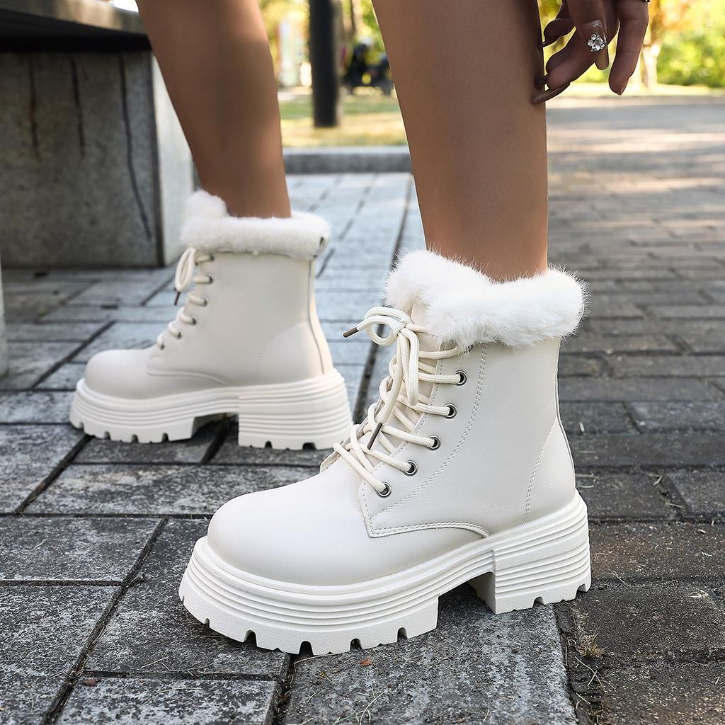 Snow Boots Woman Shoes Winter Footwear Outdoor Mid-calf Platform Plus Size Designer Elegant Comfortable Chunky Heel New in Offer
