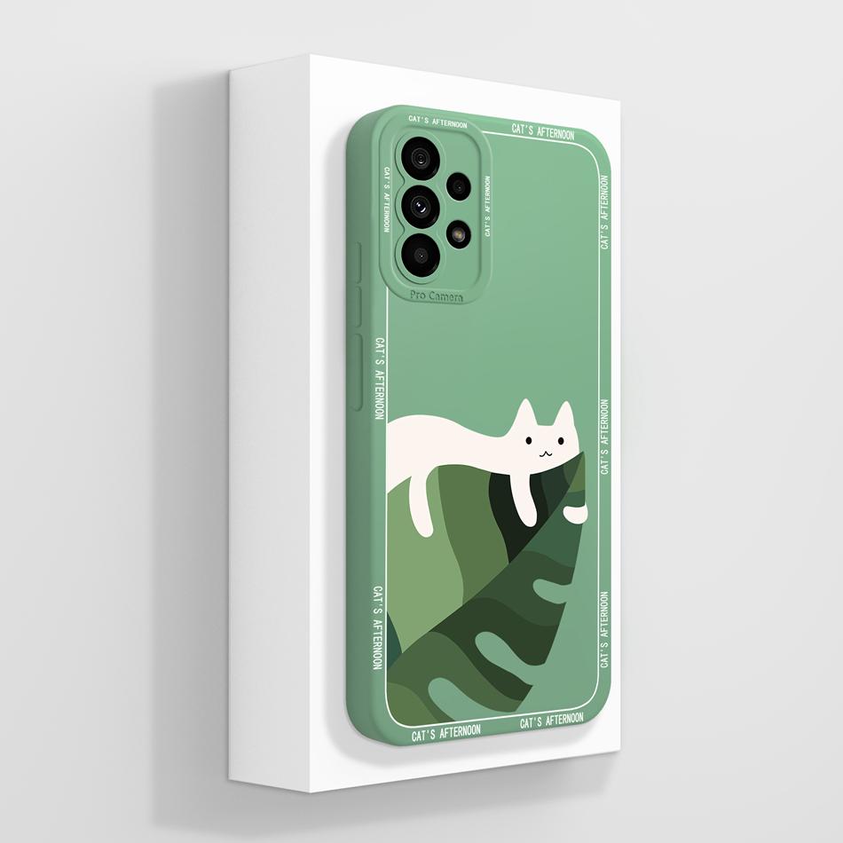Fun Case For Samsung A73 Aesthetic Soft Liquid Silicone Funda For Samsung Galaxy A73 5G Phone Back Cover With Camera Protection