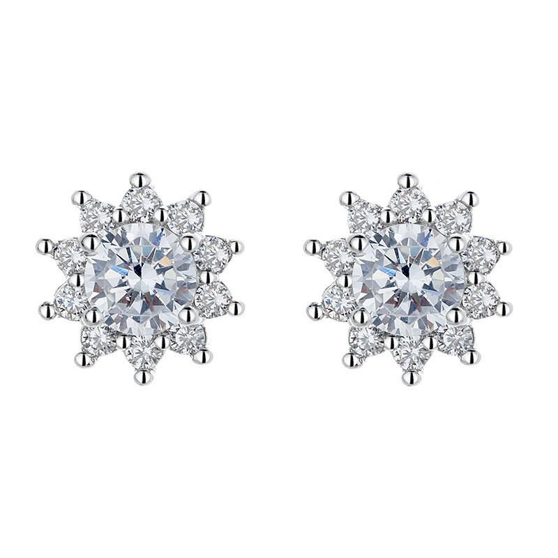 Silver-Plated Princess Round Bag Stud Earrings - High-End European and American Style Fashion Accessories for Women