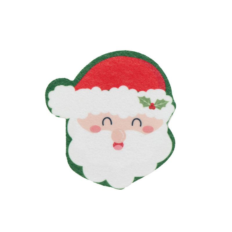 Christmas Kitchen Cleaning Supplies Durable Dishcloths Easy To Clean Cleaning Brushes Cute Sponges Home Decor 10x12cm