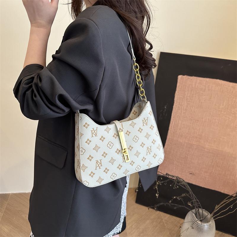 Popular retro printed underarm bag women's new spring and summer fashion shoulder bag fashion simple handbag