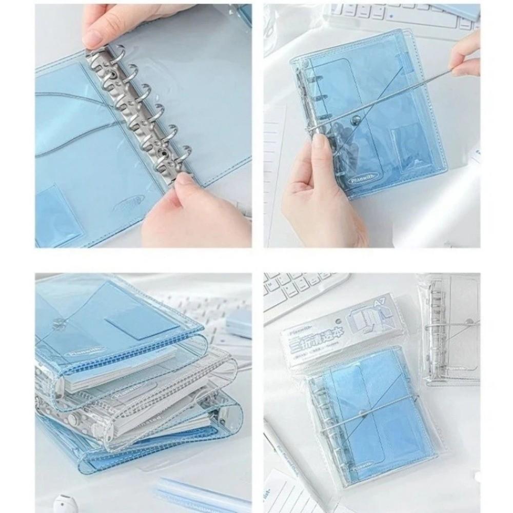 A7 Loose Leaf Notebook Clear Accordion Journal Ins Refillable Notebook for Students