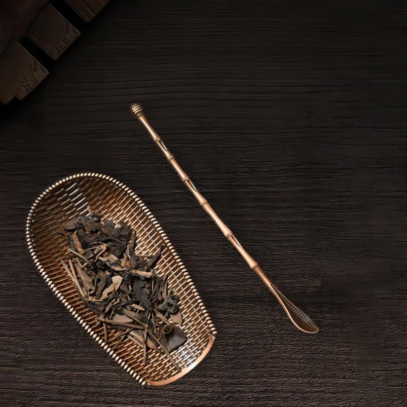 2Pcs/Set Alloy Weaving Chaze Tea Shovel Set Handmade Coffee Bean Taking Tools Traditional Kung Fu Tea-scoop Accessories