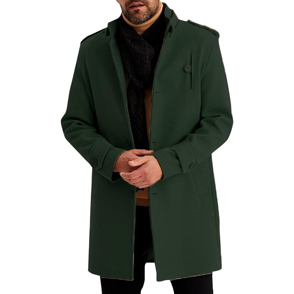 Fashionable Lined Woolen Coat Medium To Long Warm Jacket