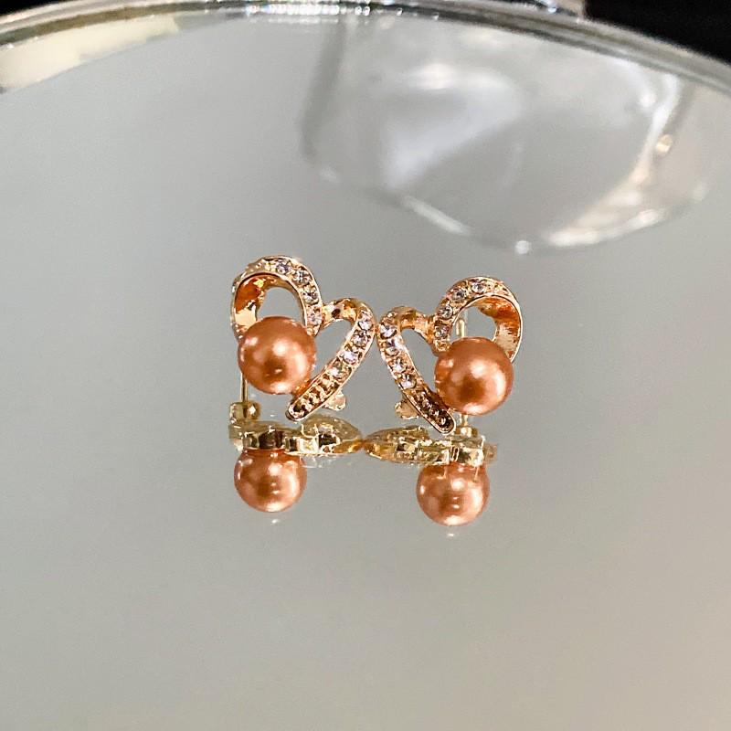 Изысканные серьги-пусеты из серебряной иглы с цирконом и жемчугом - Высококлассный ретро французский стиль для женщин