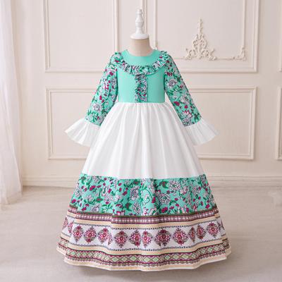 Versatile Long-Sleeve Patchwork Dress for Women & Children - Middle East Holiday Style