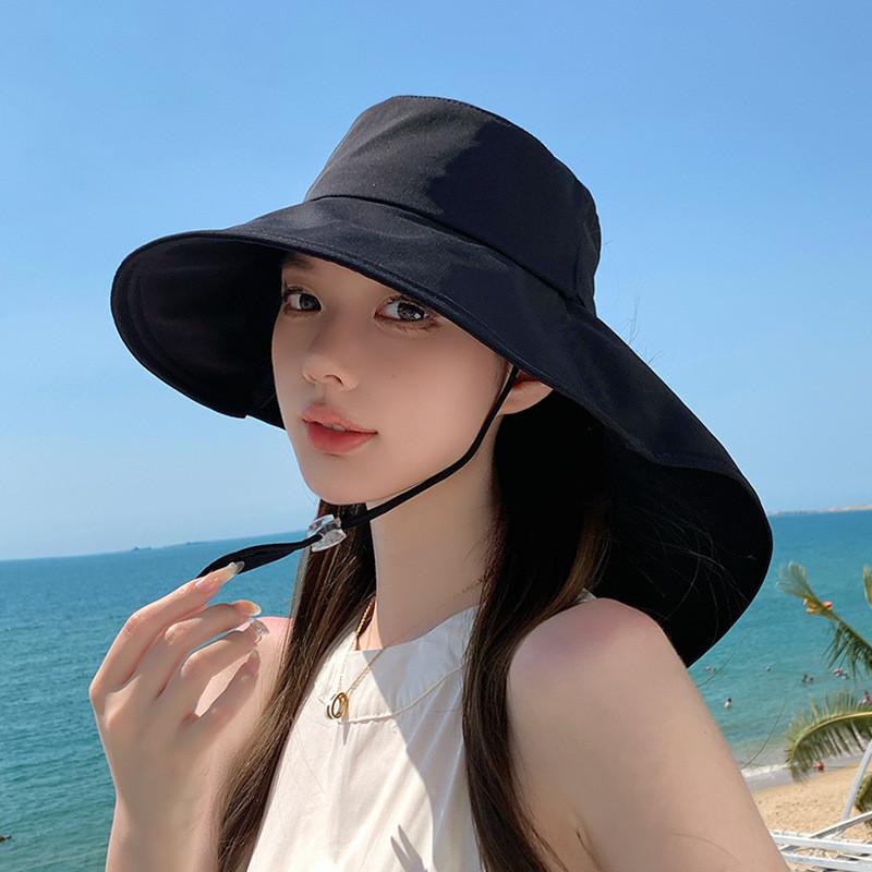 Summer Foldable Cap With Wide Brim For Sun Protection And Outdoor Style For Women