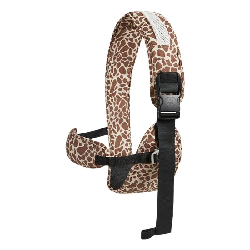 Comfortable Infant Back Support Carrying Strap With Leopard Print Design Breathable Fabric Safety Locks For Daily Use