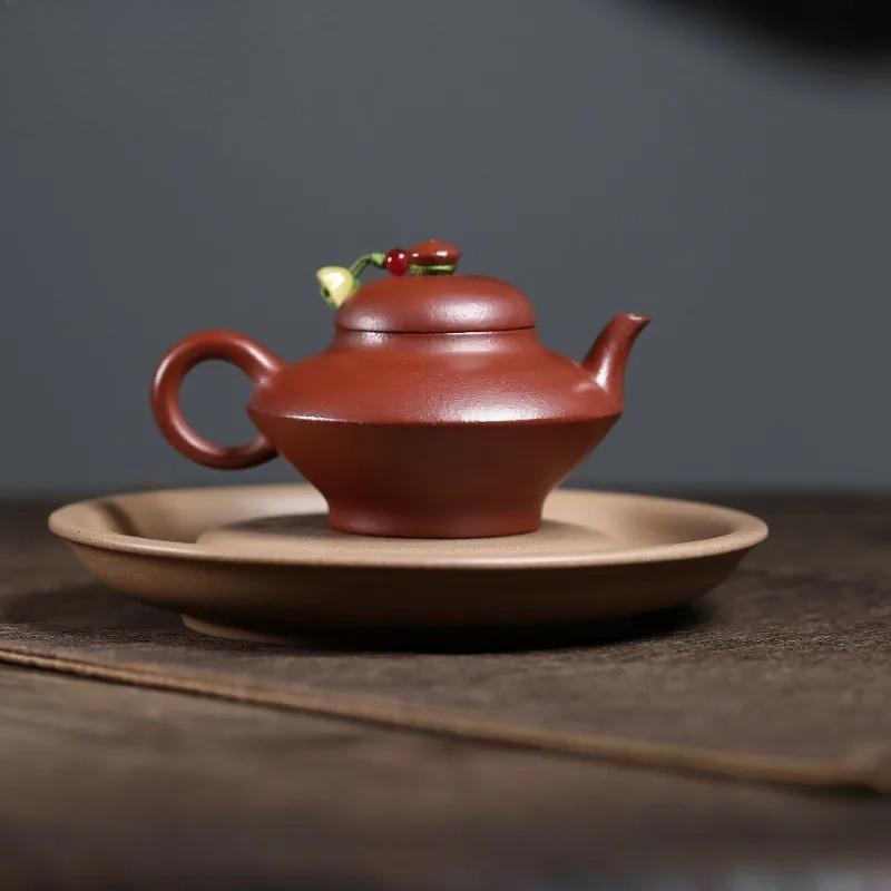 140ml Yixing Purple Clay Teapots Master Handmade Albizzia Julibrissin Pot Raw Ore Downhill Mud Kettle With Strainer Zisha Teaset