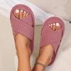 Pantofole da donna alla moda, con suola morbida antiscivolo, aperte e con cinturino incrociato, colore solido, comode scarpe da casa, inverno e autunno