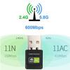 USB Wi Fi Adapters/Dongles 600Mbps Usb Wifi Adapter 2.4Ghz 5Ghz Antenna Dual Band 802.11Bngac Mini Wireless Computer Network Card Receiver