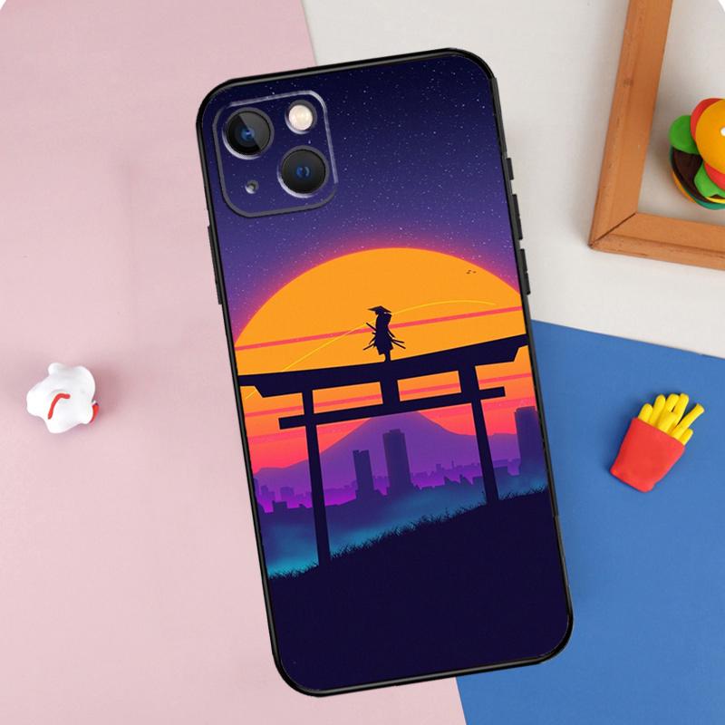 Synthwave 80's Retro Neon vaporwave Phone Case For iPhone 16 Pro Max 11 12 13 Mini 14 15 Pro Max XR 16e 15 16 Plus Cover Shell