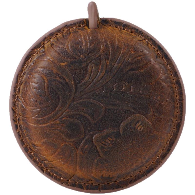 150cm hand-made genuine leather cowhide mini mini tape measure line band reel key chain hanging pendant gauging tools