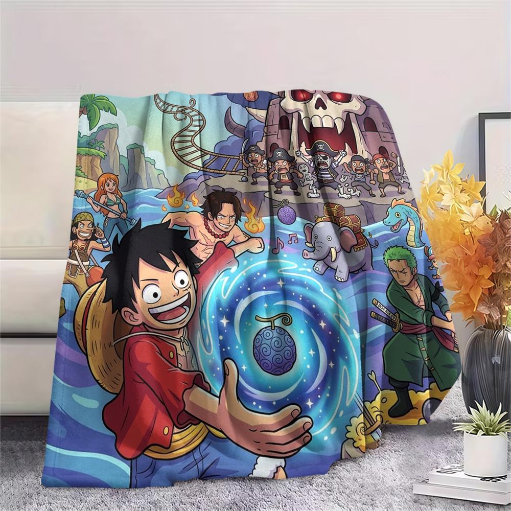 One Piece Luffy Print Flannel Blanket, Ultra Soft High Quality All Seasons Warm Throw, Home Decor Cozy Blanket, Perfect Christmas Gift