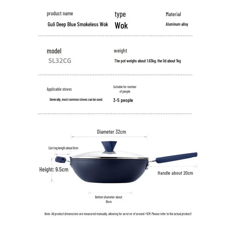 COOKER KING 32cm Non-Stick Induction Stir-fry Wok
