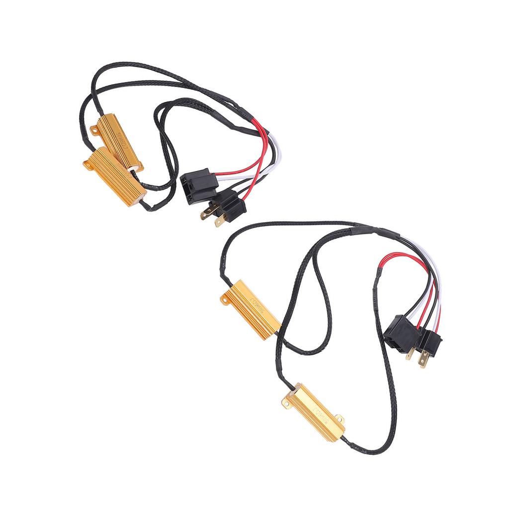 Pair of LED Load Resistor 50W 6ohm H4 9003 Anti Flickering LED Decoder Relay Harness Adapter for Turn Signal Daytime