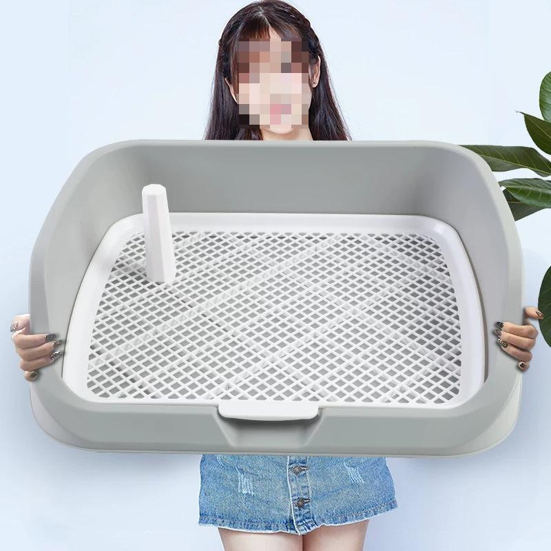 Middle Large Dogs Fenced Toilet Splash Proof Leak Proof Dog Urinal Pet Cleaning Toilet Basin Large Size Pet Litter Box Training Toilet 52*46*14cm