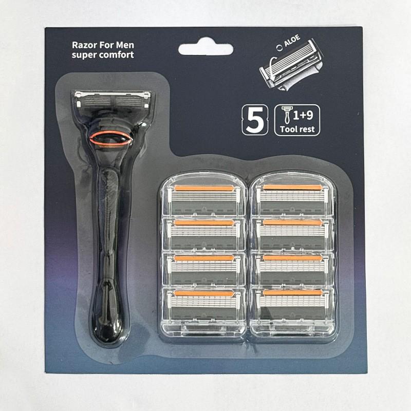 Men's Razor Set with Durable Stainless Steel, Five-Layer Ultra-Thin Blades