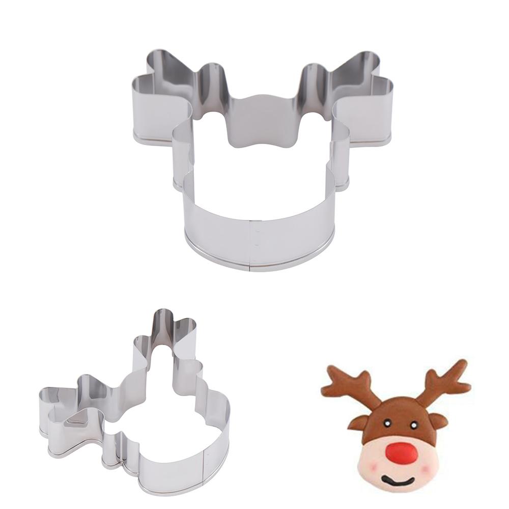 

Cutter Stainless Steel Kitchen Tool Deer Head Mould Cookie Cutter Biscuit Mold Christmas Reindeer серебряный