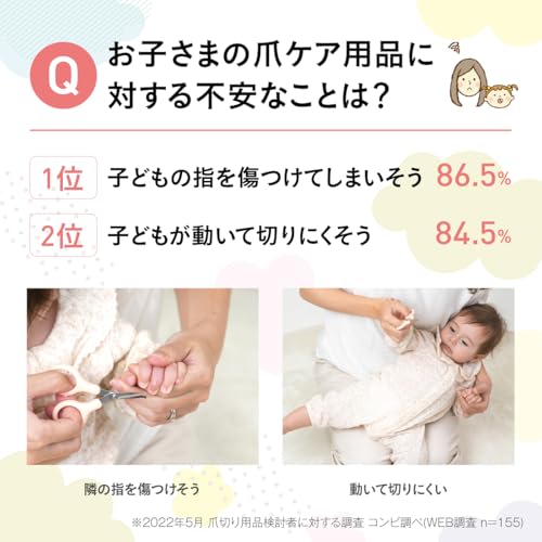 [Released In October 2024] Combi Baby Nail Clippers, Tight and Secure Nail Clipper Set, Gently Secures Baby's Fingers, 0 Months and Up