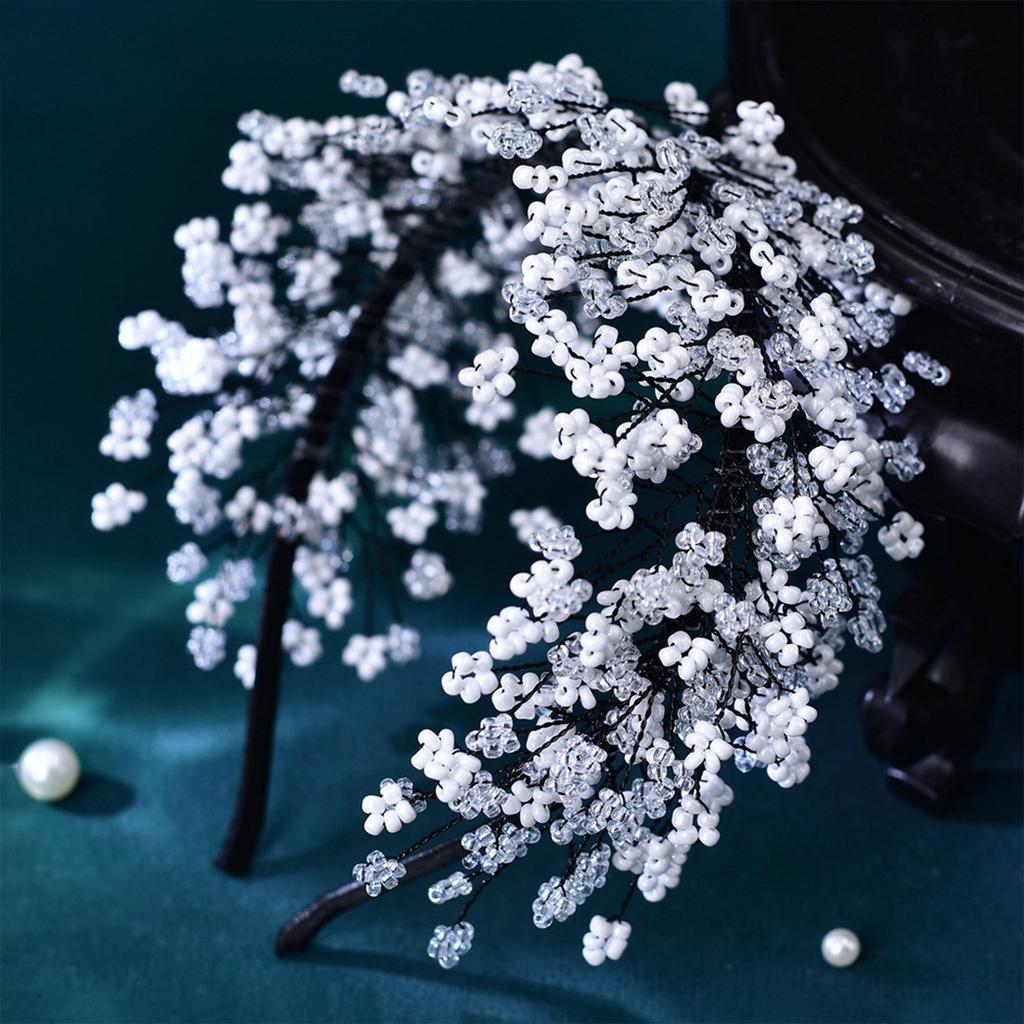 Fascia di Cristallo alla Moda per Donna Ragazza Elegante Intrecciata Fiore Cerchietto per Capelli Fascia per Capelli da Matrimonio Copricapo da Sposa Accessorio per Festa