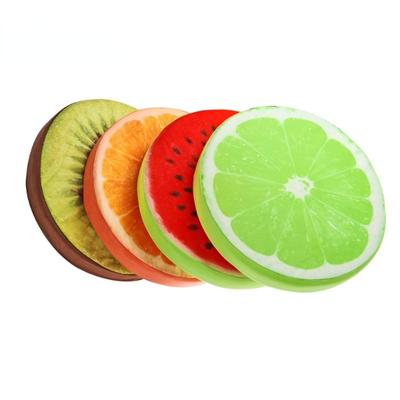 Kreatives 3D-weiches rundes dekoratives Kissen aus Plüsch, Zitronenfrucht, Sitzpolster, Bürostuhl-Rückenkissen, Wassermelone, Kiwi, Orange
