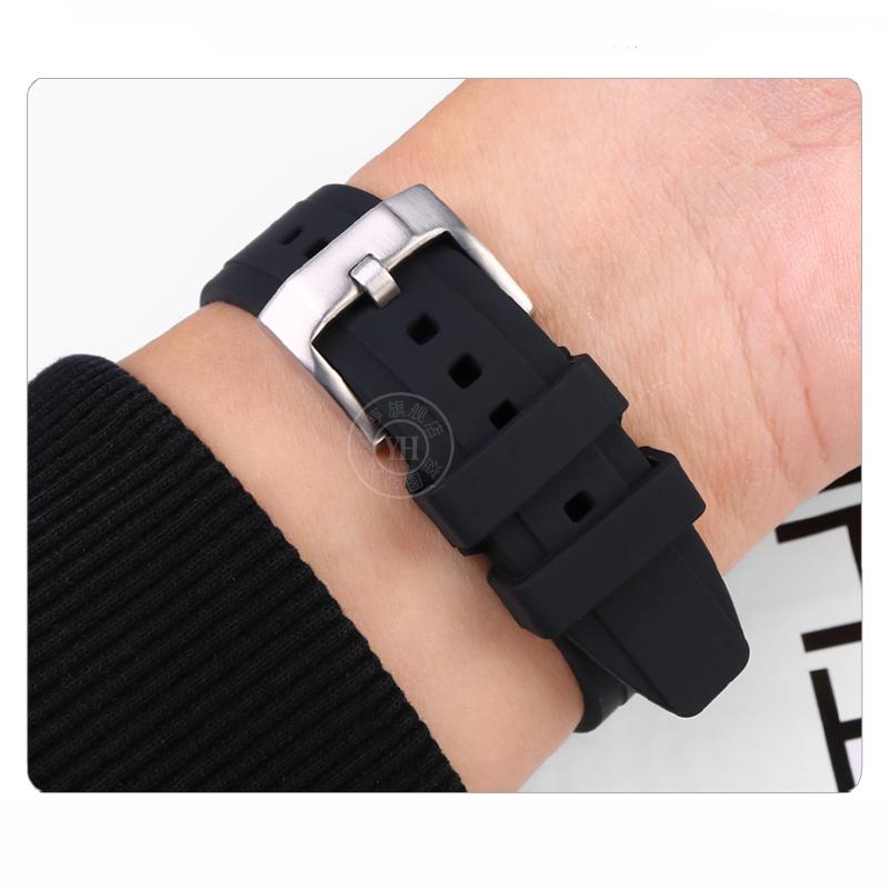 20mm 22mm Curved End Rubber Watchband For Casio Swordfish Seiko Tissot Omega Waterproof Silicone Sport Watch Band Bracelet Strap
