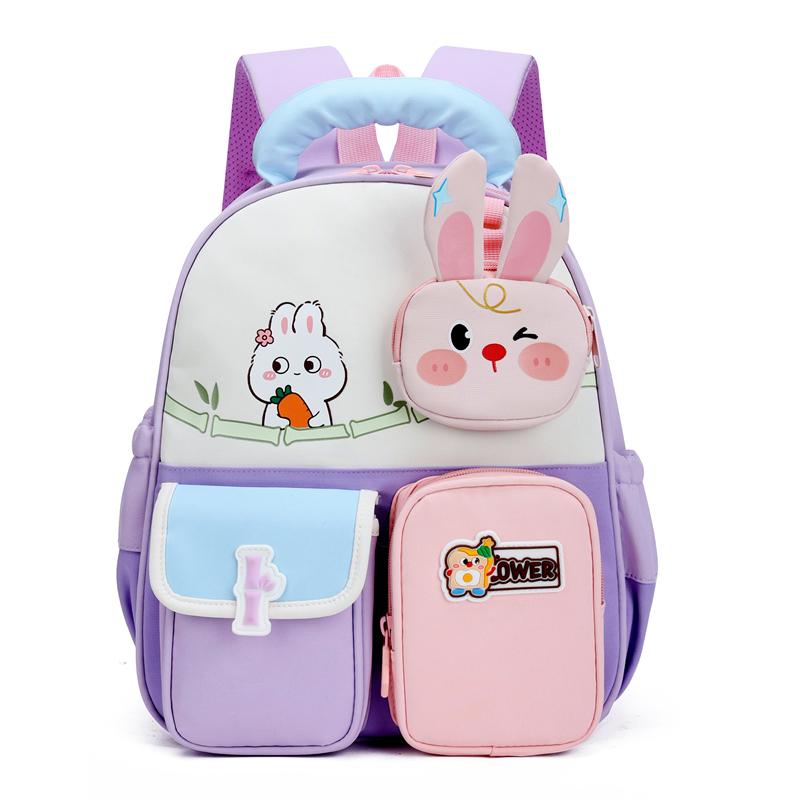 Bunny Bear Backpack Kindergarten Children's Schoolbag Boys And Girls Lightweight Backpack