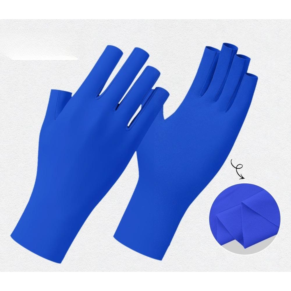 Womens Manicure UV Protection Gloves Thin Half Finger Breathable for Summer Outdoor Cycling