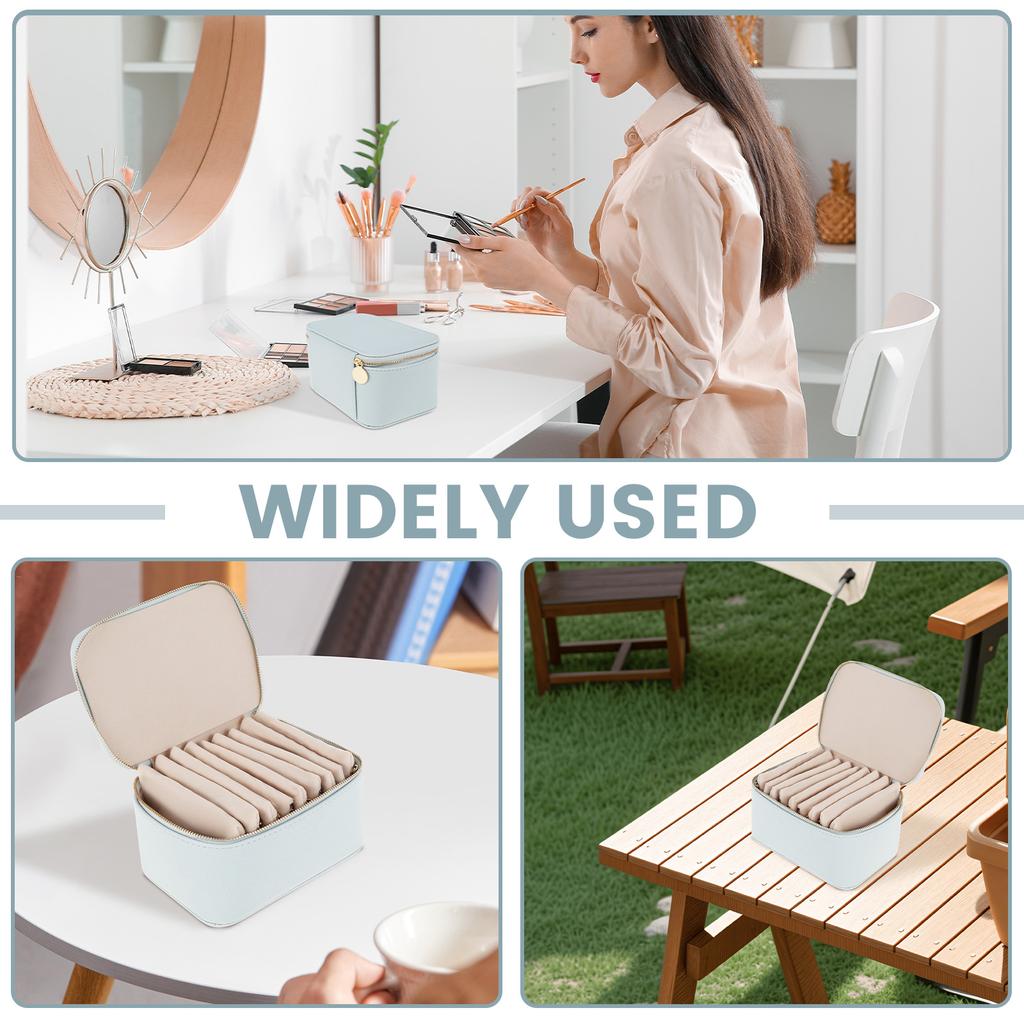 Jewelry Box Organizer Portable Jewelry Case Box with 8 Jewelry Bags PU Leather Travel Jewelry Box Practical Jewelry Storage Box