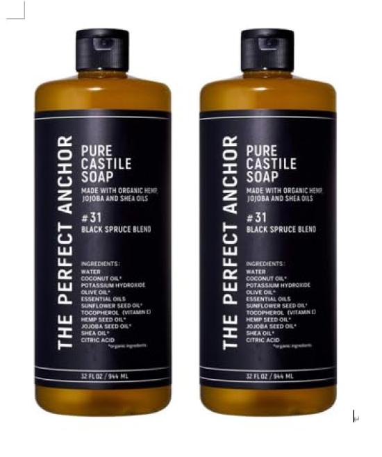 The Perfect Anchor Pure Castile Soap Black Spruce Blend 944ml x 2 Bottles