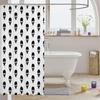 Skull Pattern Shower Curtain Black White Gothic Design Halloween Decor Punk Rock Theme Bathroom Art Bold Graphic Bath Linen