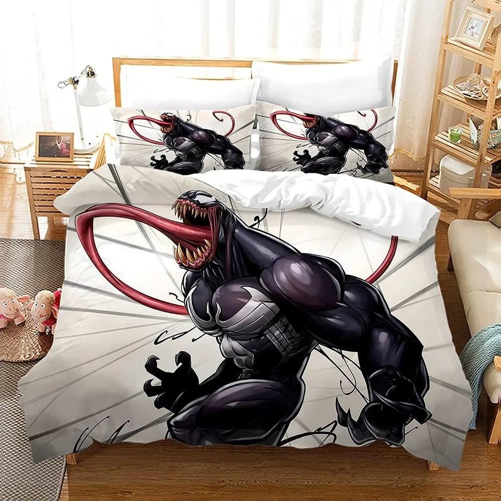 Venom Duvet Cover Pillowcase Bedding Bedroom Decoration Children Gift Adult Single Double Bed Large Sizezip Duvet Cover