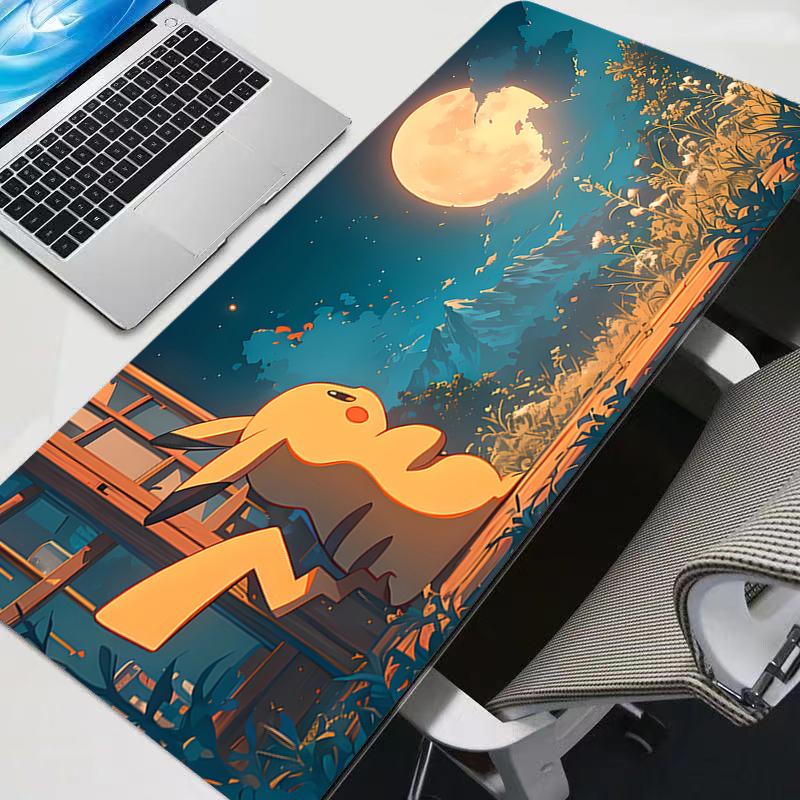 Van Gogh Starry Sky Pikachu Desk Mat NonSlip Large Gaming Mouse Pad Waterproof Anime Keyboard Pad