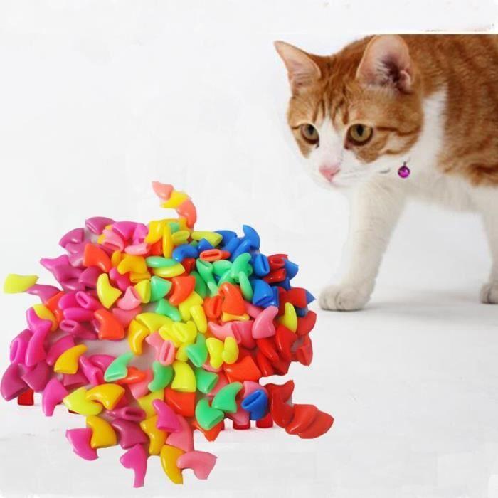 Rouge-L -Soft Silicone Nail Protector for Cat, 20 Pieces, Blue, Cat Paw, Claw, Nail Protection, Cover with