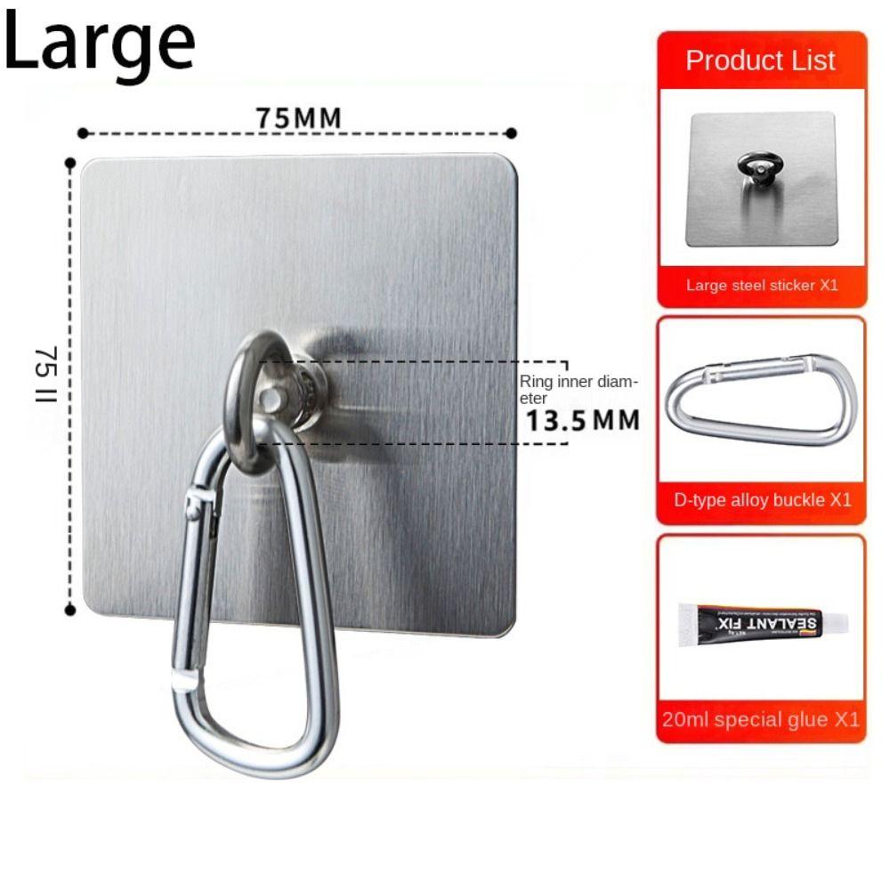

Stainless Steel Rope Hook Non-punching Towel Holder Furniture Harware Clothes Hook Bathroom large
