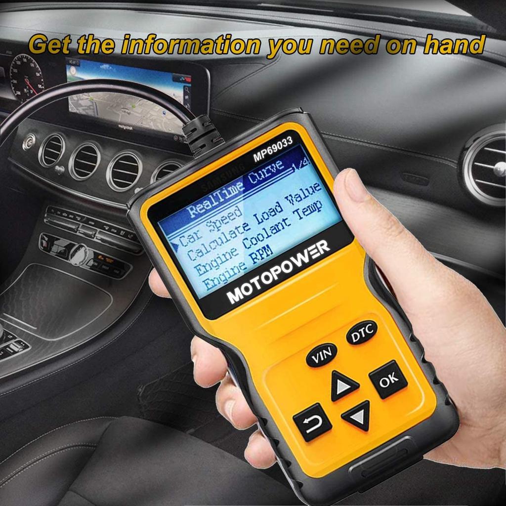 MOTOPOWER MP69033 OBD2-Scanner Universeller Motorfehlercode-Leser für Autos, CAN-Diagnose-Scan-Tool für alle Autos mit OBD II-Protokoll