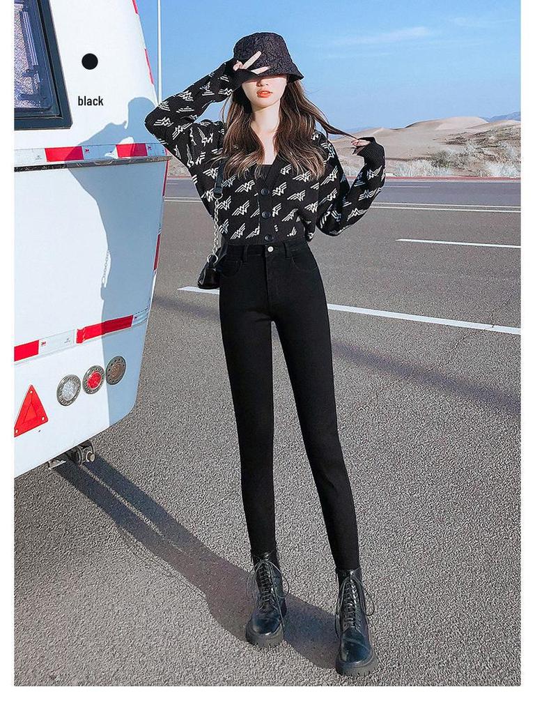 2023 Frühherbst Damen High Waist Skinny Jeans: Schlank, Retro, High Street Style