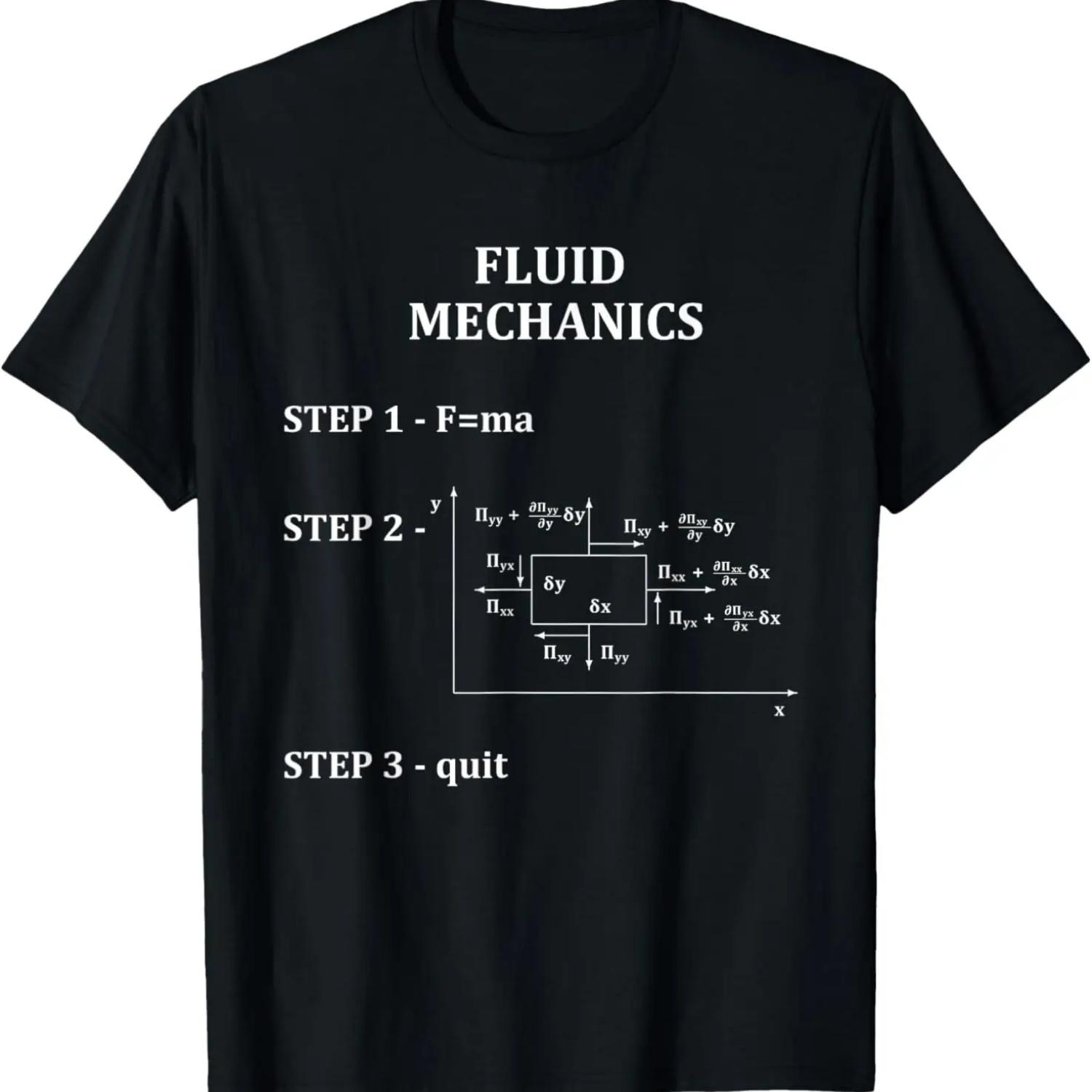 Funny Engineering Fluid Mechanics T-Shirt S чёрный