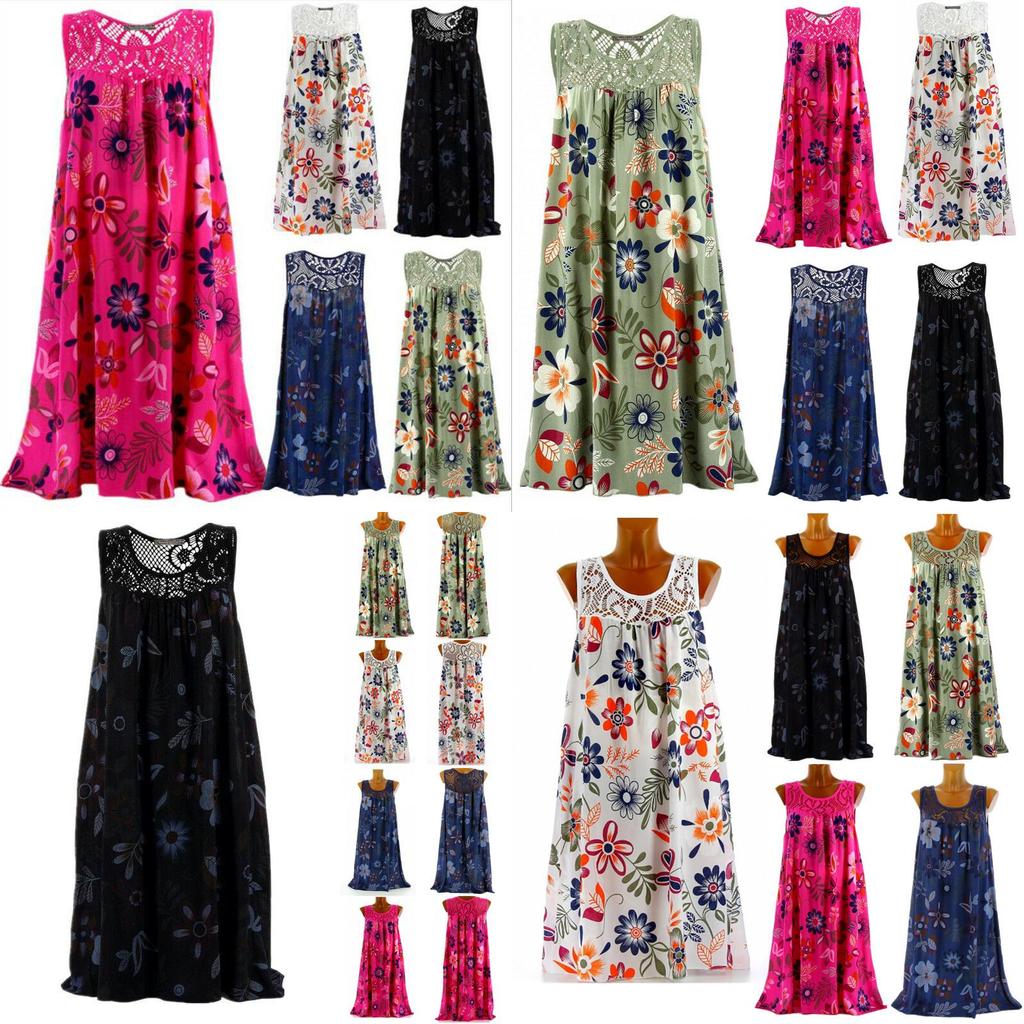 Stylish Women's Summer Sleeveless Floral A Line Dress Perfect For Cocktail Parties And Beach Days